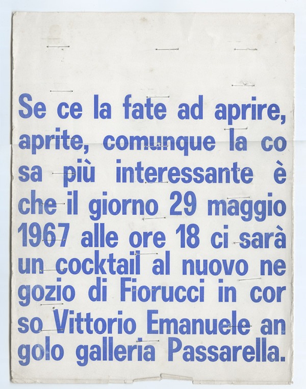 Amalia Del Ponte, Invito per l'inaugurazione, 1967