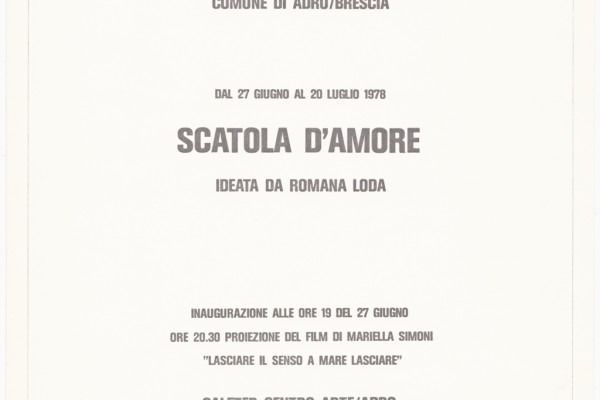 Scatola d'amore, 1978, Galeter Centro Arte di Adro (BS)
