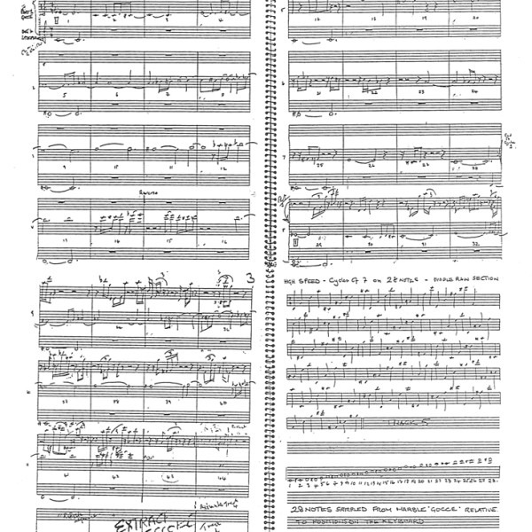 David Ryder, spartito per Musica in gocce, 1995
